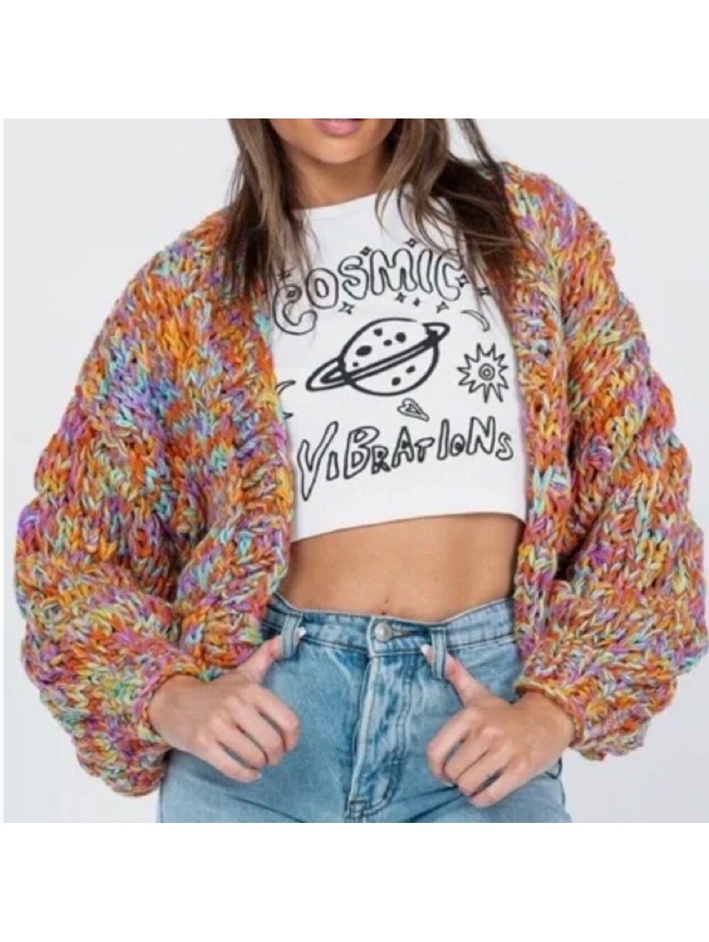 Princess Polly Candy Chunky Knit Cardigan - Women's Small/Medium
